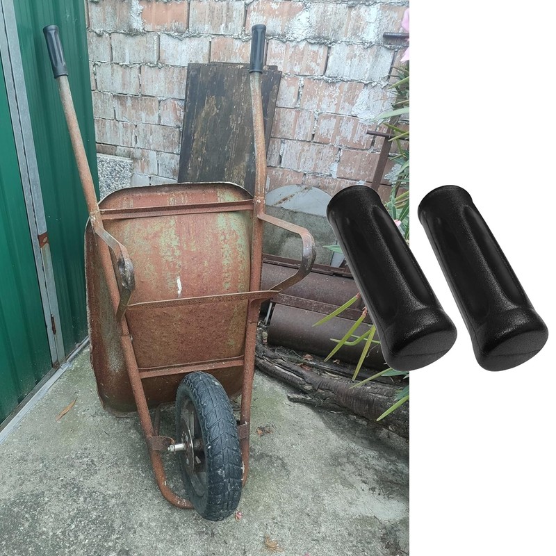 cyclingcolors 2x Schubkarrengriffe handgriff kunststoffgriff griffhülse schubkarrengriff schubkarre griff schwarz
