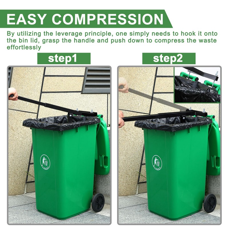 Manual Trash Compactor, Touchless Manual Trash Compactor Roadside Trash Can