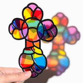 EggSun 36 Sets Sunday School Suncatchers Craft Kit for Kids, VBS Ornaments Stained Glass Window Arts and Crafts Kit for Classroom Holiday Birthday Projects Home Party Favors Decorations Ages 4 8 12