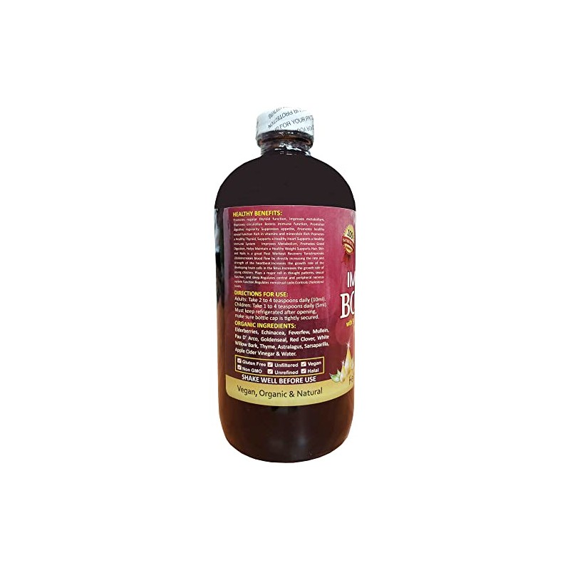 Organic Immunity Booster with SEA Moss Gel,Aloe Vera,Astragalus,GILOY,Angelica Roots EXTRACTS
