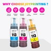 JoyPrinting 113 Pigment Ink Bottle Replacement for Epson 113 Compatible