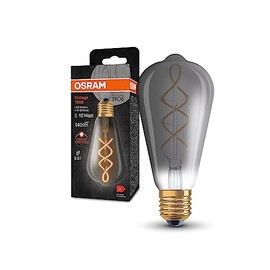 OSRAM Vintage 1906 Classic Edison Fil Led Lamp, E27, Smoke, 4W, 140Lm, 1800K, Warm White Comfort Light Color, Very Low Energy Consumption, Long Life