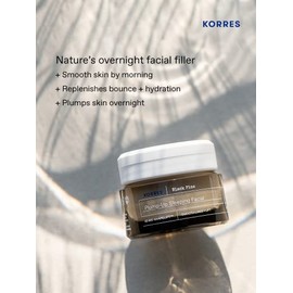 KORRES Black Pine 4D Bio-ShapeLift Crema de noche voluminosa, hidratante facial reafirmante para mujeres y hombres, crema de hidratacin nocturna para 