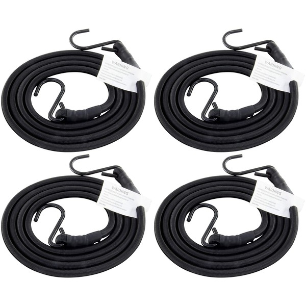 HELIDA Bungee Cords with Hooks, 3/8 Inch Thick Round Bungee