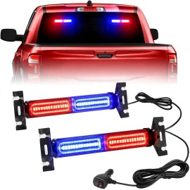 Emergency Strobe Light Bar 40 LED Dash Safety Flashing Light for (2x10.7inch Red/Blue) 10W 1Yr WarrantyLight Color: Amber, Rated Power: 40, Beam Angle: Spot