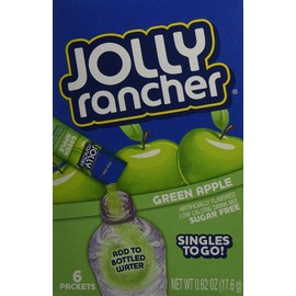 Jolly Rancher, Green Apple Singles To Go! Sugar Free Drink Mix, 6 Count