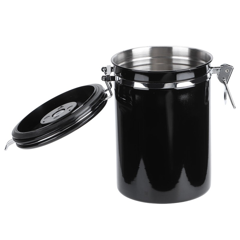 Stainless Steel Sealed Canister Coffee Bean Flour Sugar Container Holder