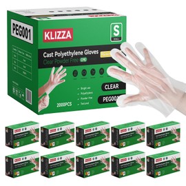 KLIZZA 2000 Count Plastic Gloves Disposable, Latex-Free, Powder Free, Clear Gloves for Cooking, Food Handling, Cleaning, Medium
