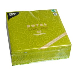 Papstar – 50 Serviettes ROYAL Collection 1/4-fold 40 cm x 40 cm Olive Green # 84883 CASALI