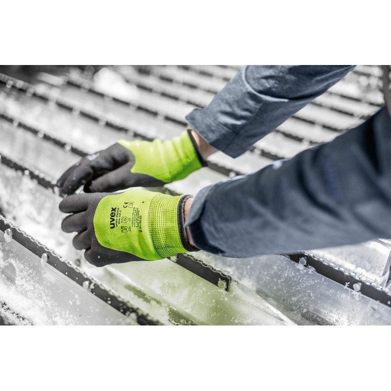 Uvex Unilite Gloves thermo plus cut c Unisex 11,Black/Green
