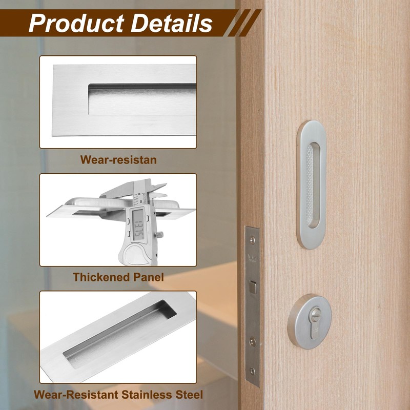 PATIKIL Recessed Finger Flush Pulls 6" 2 Pack Sliding Closet