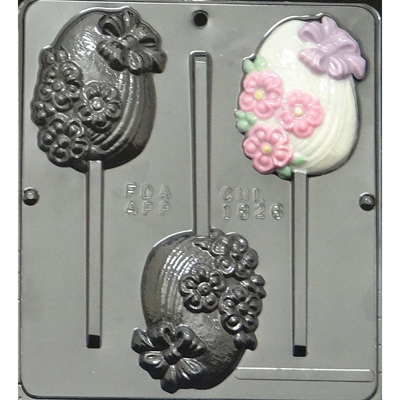 Fancy Egg Lollipop Chocolate Candy Mold Easter 1826