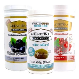 Grenetina Hidrolizada Pretty Bee de Arándano Natural, Pack de 3 Botes con 500 g cada uno