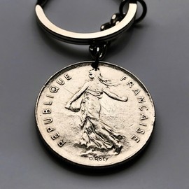 1975 France 5 Francs coin pendant La Semeuse the Sower & the Seed Paris Lyon Marseille Lille Toulouse Bordeaux Nantes Strasbourg Montpellier Rennes Grenoble Rouen Nice Toulon Tours Nancy Caen k000027