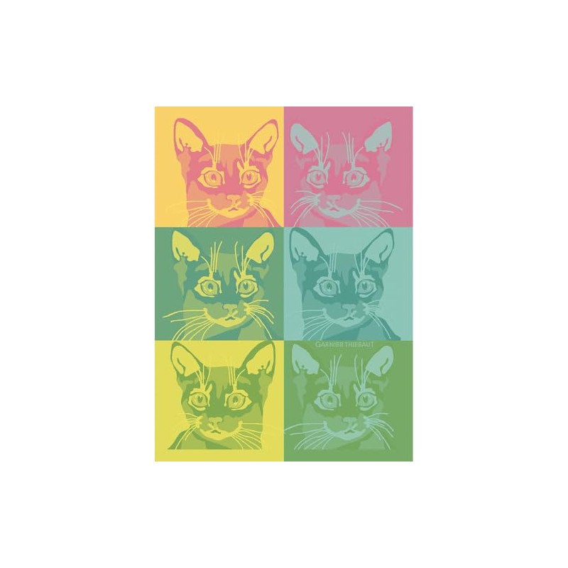 Garnier Thiebaut Chachacha Pop (Cat Pop Art) French Kitchen Towel,