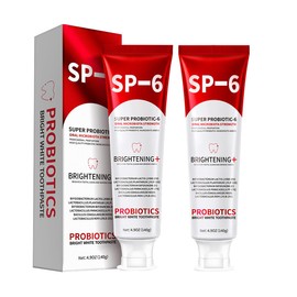 SP-6 Probiotic Toothpaste 2Pcs - Teeth Whitening, Fresh Breath, Plaque Removal & Gum Care, Enamel Safe Formula with Natural Ingredients for Sensitive Teeth, Refreshing Cool Mint Flavor