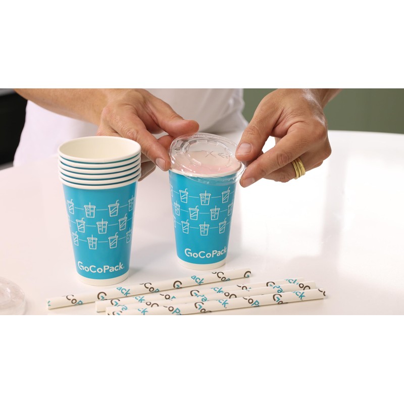 GoCoPack Paper Smoothie Cup Set: Pack of 30-12oz (340ml) Paper