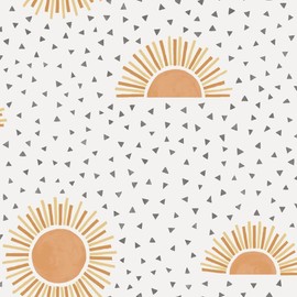 Holden Sunbeam Wallpaper Sun Triangles White/Orange 13320
