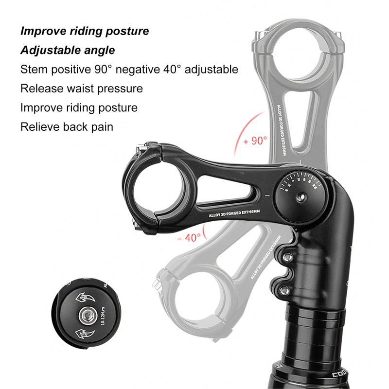Aluminum Alloy Bike Adjustable Stem Riser 31.8x95mm Road Mountain Bike