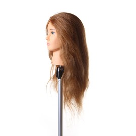 Jodie Light Brown 100% Real Indian Remy Hair Mannequin TAFE #27 20” 50cm Hair Styling Hairdressing Practice Training Doll Heads