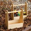 Outdoor Wood Seasoning Storage Basket with Handle Picnic Condiments BBQ