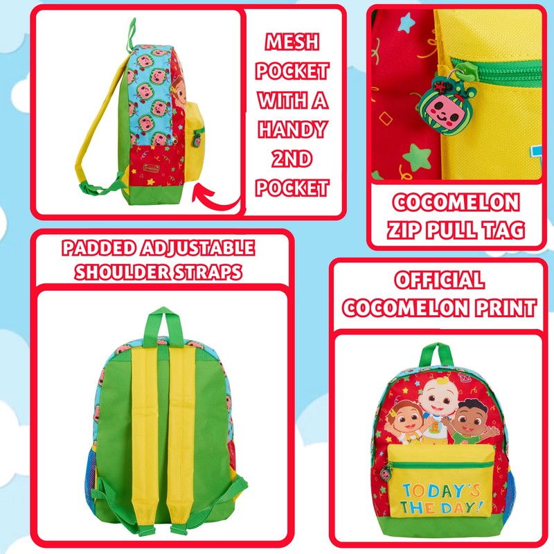 CoComelon Boys Girls Backpack Kids Character JJ Nursery Travel Rucksack