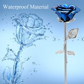 Rose Flower Keepsake Urns for Human Ashes - Memorials Urn Locket - Long-Stem Colorful Rose Flower Cremation Urns - Funeral Urn for Ashes Adult Cremation Keepsake for Ashes (Blue-1)