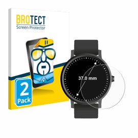 BROTECT Pack of 2 Screen Protectors for Watches (Circular Round, Diameter: 37 mm) Screen Protector Film Made in Germany, Ultra Clear