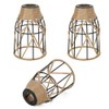 3 Pack Industrial Hemp Rope Pendant Lamp Shade, Small Vintage