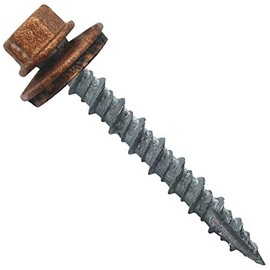 Metal ROOFING SCREWS: (250) 10 x 1-1/2" Copper Hex Head Sheet Metal Roof Screw. Self starting metal to wood siding screws. EPDM washer. Colored head
