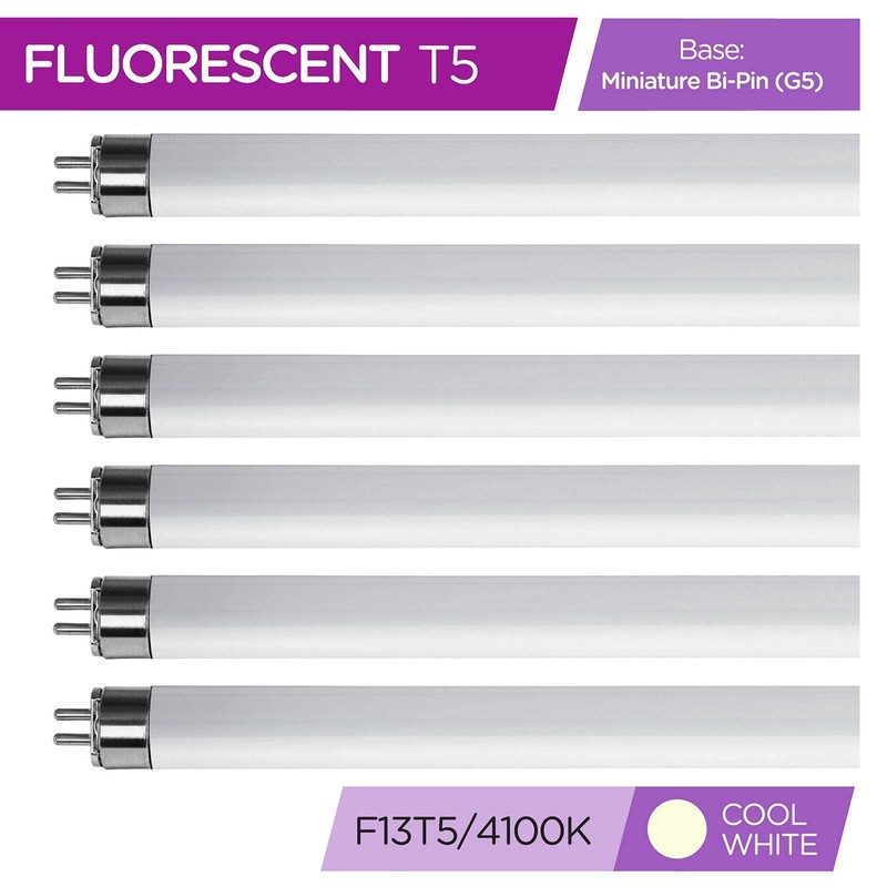 KOR (Pack of 6) F13T5/CW - T5 Fluorescent 4100K Cool