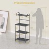 4-Tier Microwave Storage Rack for Kitchen Metal Shelving Unitscolor: Black