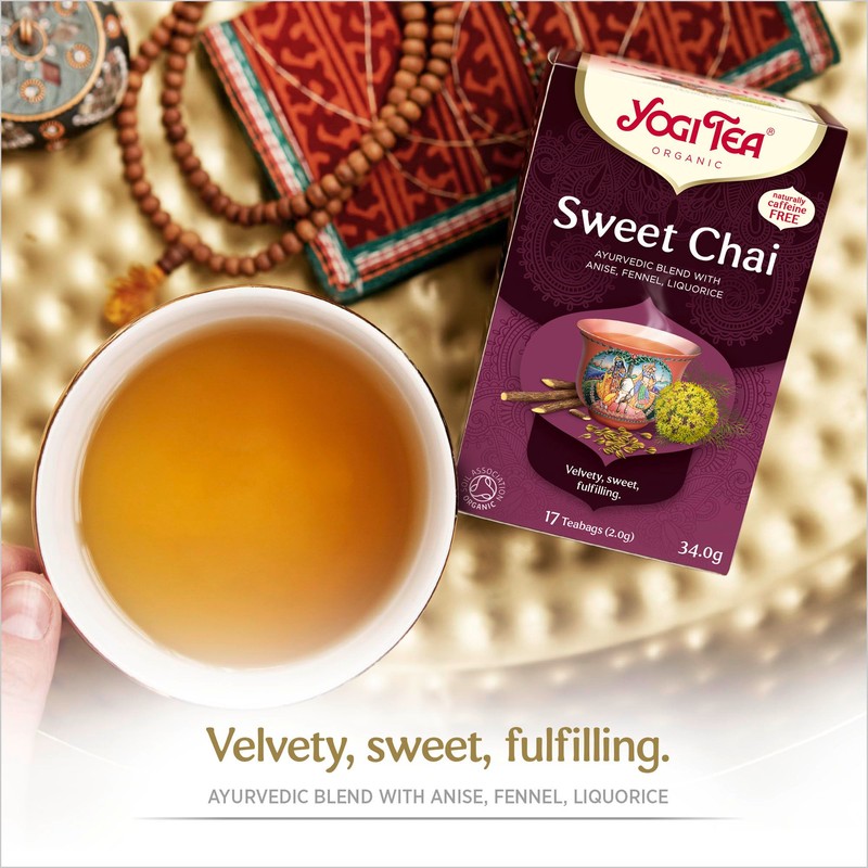 YOGI TEAS - AYURVEDIC Organic Sweet Chai Tea 17bags (PACK