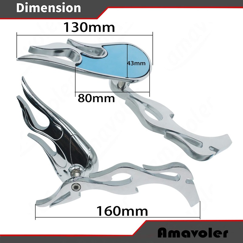Amavoler Chrome Motorcycle Rearview Side Mirrors For Sportster XL 883