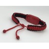Pulsera San Judas Tadeo Tejida Doble Macrame Roja/Negra