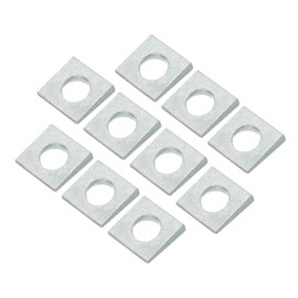 PATIKIL M10 Beveled Square Washers, 20 Pcs Thickness 2 to 5.7mm Heavy Duty Galvanized Wedge Washers in Plain Carbon Steel for Shim Leveling Fastener Hardware, White