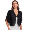 SURVODJA Womens Chiffon Cropped Cardigans Lightweight Sweaters Short Sleeve Bolero