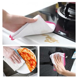 Lanjue 6 Pieces Dish Cloths 25 * 25cm, 3 Colors Kitchen Cloth Reusable Dish Rags Tea Towels Housework Cleaning for Washing Up