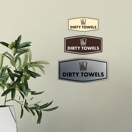 Signs ByLITA Fancy Dirty Towels Sign (Black) - Small 1 Pack