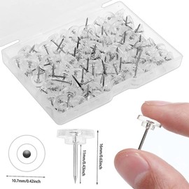 Push Tacks 150 Pcs Push Pins Wall Decorative Nails Invisible Wall Pins Transparent Photo Wall Decor Fixing Friendly Drawing Paper Cardboard Storage Case Included