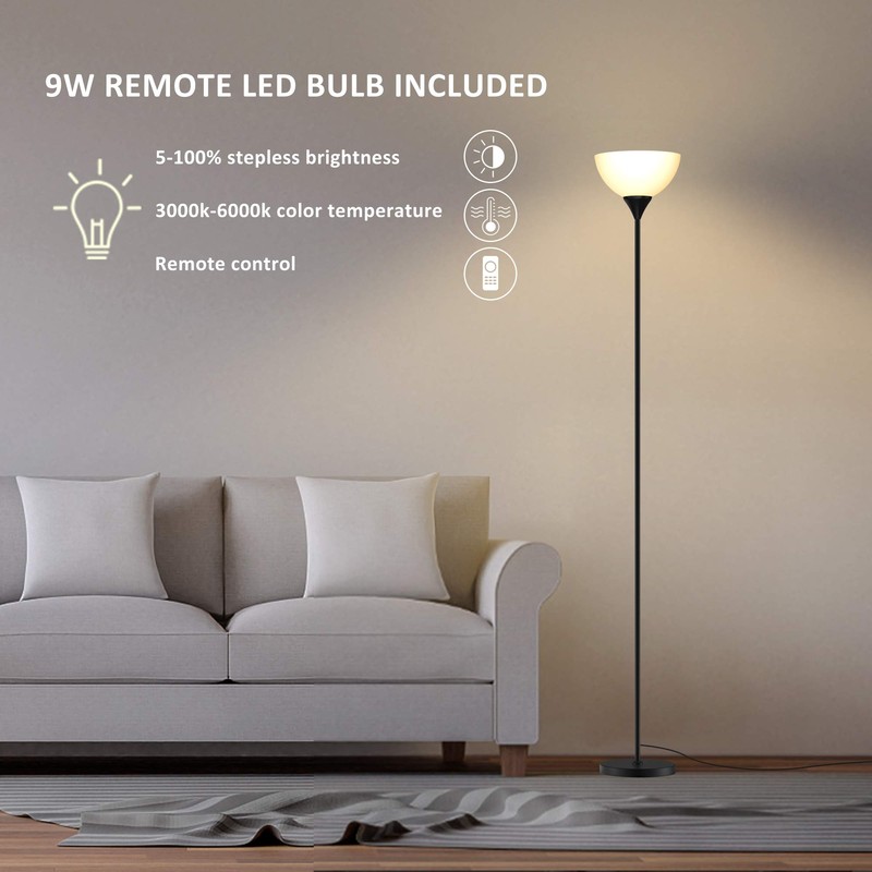 PESRAE Floor Lamp, Remote Control with Stpeless Color Temperatures and