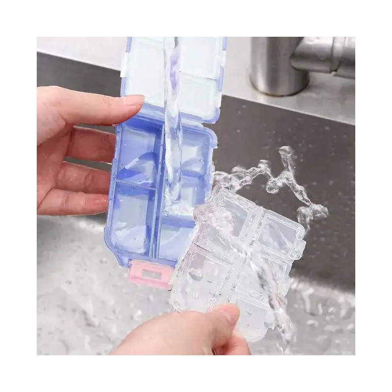Oimdoinio Weekly Pill Organizer 10-Compartment ABS Plastic Storage Box For