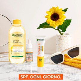 Garnier SkinActive Vitamin C Fluid Anti-UV Täglich, Anti-Flecken, LSF 50+, feuchtigkeitsspendend, schnelle Absorption, 2 Flaschen à 40 ml
