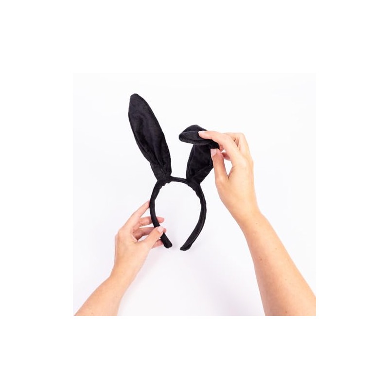 evelay Black Rabbit Ears Hare Headband Fancy Dress Costume Accessory