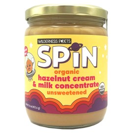 SPiN, Organic Hazelnut Cream & Milk Concentrate (Unsweetened) - (16 Ounce Glass Jar) - Make Hazelnut Milk, Hazelnut Cream or Non-Dairy Creamer for Coffee, Tea, Lattes, Smoothies and Vegan Desserts