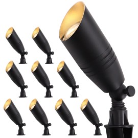 USA Warehouse Weatherproof Lampe De Jardin Outdoor Low Voltage Spike Lights Pathway Tree Lawn Led Garden Spotlights for OutdoorColor: Matt Black, Emitting Color: According to bulbs, Lamp Power(W): 0