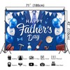 Happy Fathers Day Banner Decorations 5.9×3.6Ft Blue Suit Tie Happy