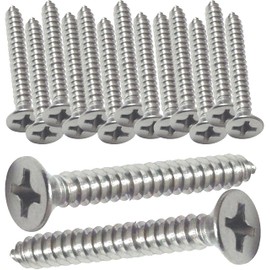 2.9mm x 25mm Self Tapping Screws, Multi-Purpose Screws, 316 Marine Grade Stainless Steel, Phillips Flathead Screws for Wood, Drywall and Furniture (Pack of 20)