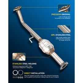 PHILTOP Direct-Fit Catalytic Converter Kit W/Gasket Compatible with Honda 2001-2005 Civic 1.7L Replace# 54399, 642785, 40399 (EPA Compliant)