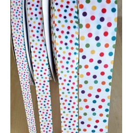 Unbranded 3/8, 5/8, 7/8 & 1.5” (1 YD) Polka Dot Grosgrain Ribbon Pink Purple Green Yellow  - 1.5 inch